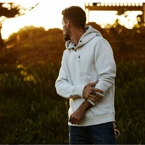 Relwen Men's L Windsurf Hoodie Oatmeal Heather Colorway